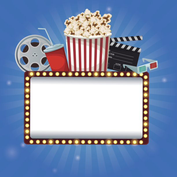 彩色背景广告牌横幅与元素电影电影图片下载