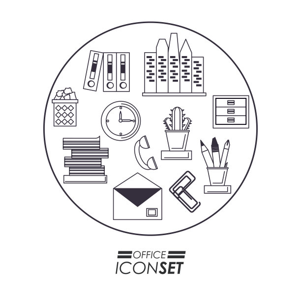 办公室图标集设计图片下载