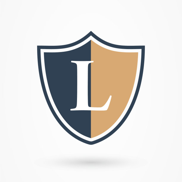 带有盾牌图标的程式化字母l图标图片下载
