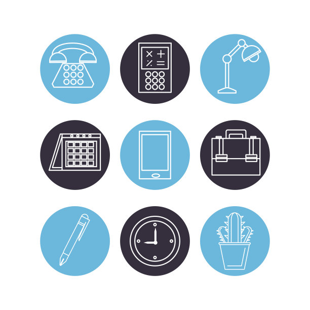 办公室图标集设计图片下载