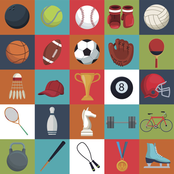 多彩的广场背景与集合元素运动图片下载