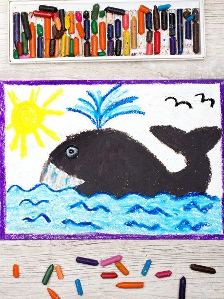 彩色图片:大鲸鱼和水图片下载