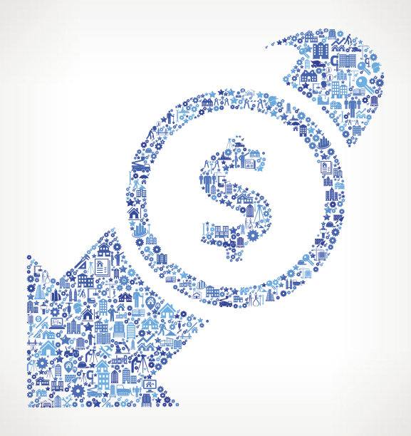 美元汇率下降建筑业矢量图标模式图片下载