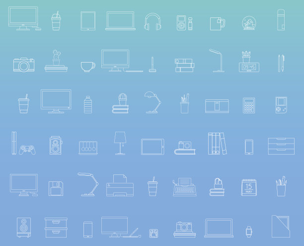 办公用品矢量图片下载