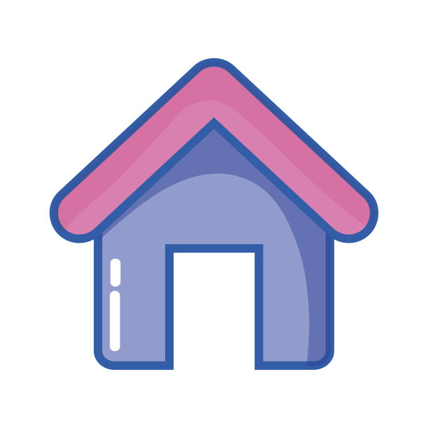 有屋顶和门的房屋物件图片下载