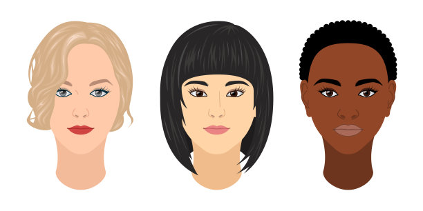 不同种族的矢量女性图片下载