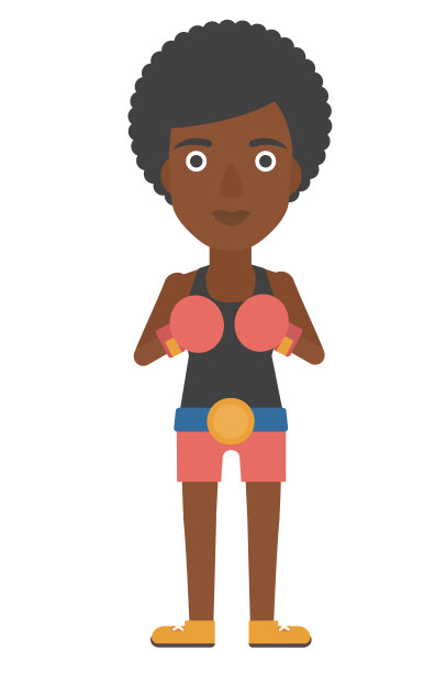 戴着手套的自信拳击手图片下载