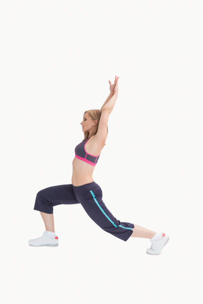 侧面的年轻女子伸展图片下载