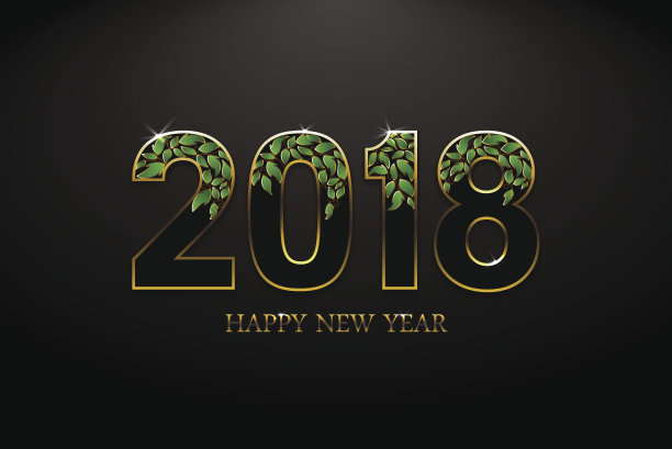 新年快乐2018豪华抽象横幅。图片下载