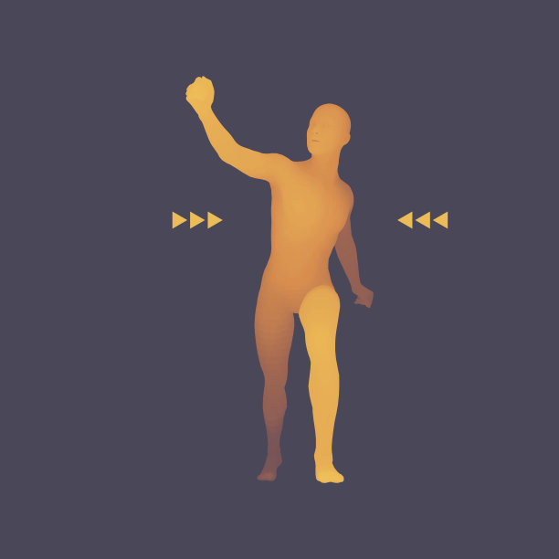 行走的人，3D人体模型，设计元素，矢量插画图片下载