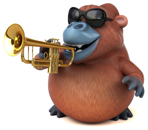 有趣的猩猩outan - 3D插图图片下载