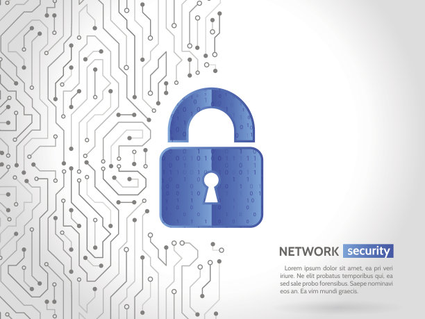 摘要高科技电路板。技术数据保护概念。数字挂锁矢量插图。图片下载