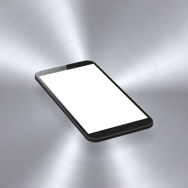 智能手机孤立的金属纹理背景-等距手机模板图片下载