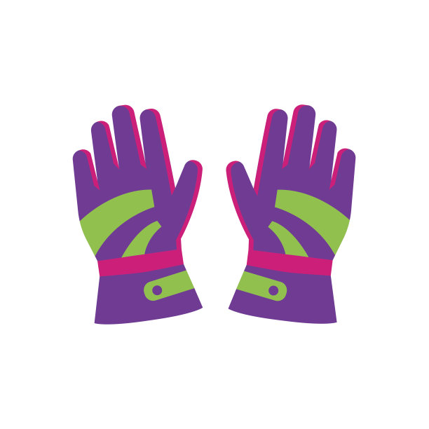 平底风格的一双滑雪，单板滑雪手套图片下载