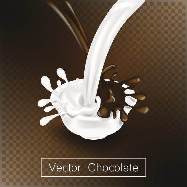 巧克力和牛奶液体的溅和旋转设计使用孤立的3d插图图片下载