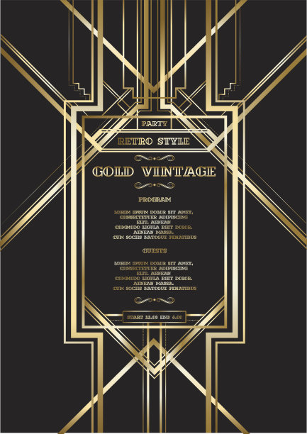 矢量复古模式复古派对图片下载