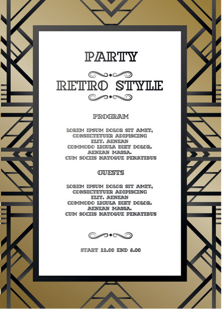 矢量复古模式复古派对图片下载