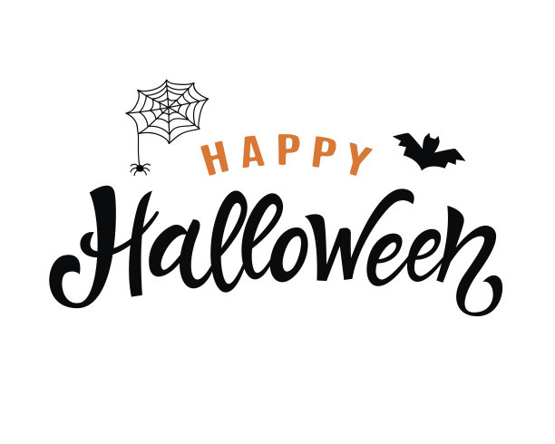 万圣节快乐手写字体素材图片
