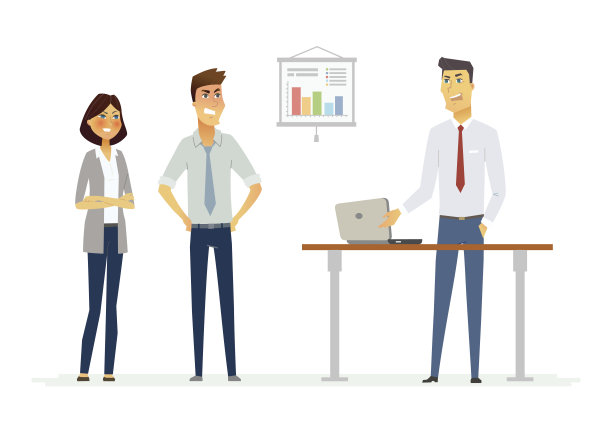 同事在办公室争辩——现代卡通人物人物插画图片下载