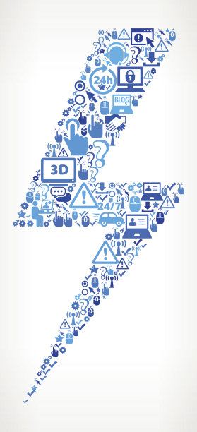 闪电箭技术支持矢量图标模式图片下载