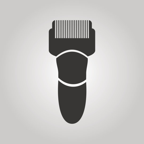 扁平时尚的黑色图标与电动剃须刀从灰色背景隔离。女性剃须器。经典的安全矢量剃刀。图片下载
