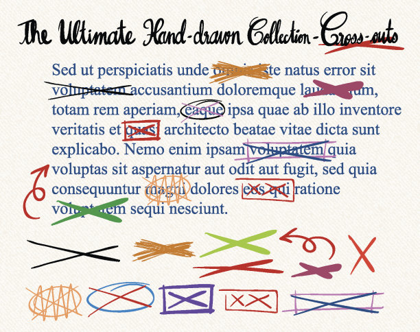 不同的设计，最终手绘收集交叉图片下载