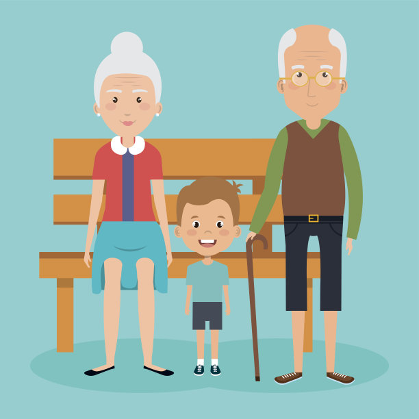祖父母夫妇和孙子的avatar角色图片下载