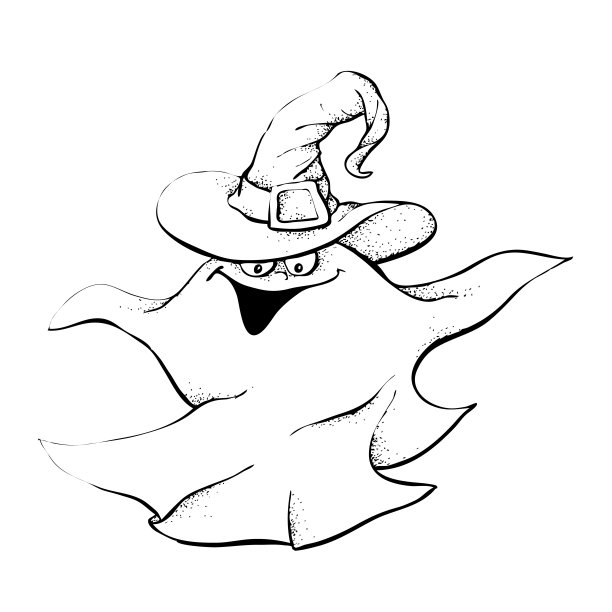 幽灵表情符号卡片矢量插画图片下载