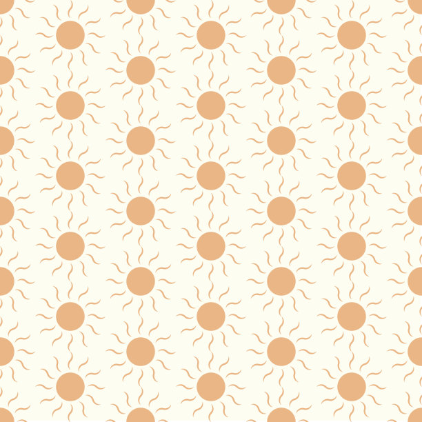 橙色太阳无缝图案在柔和的背景图片下载