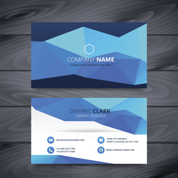 蓝色名片模板设计图片下载