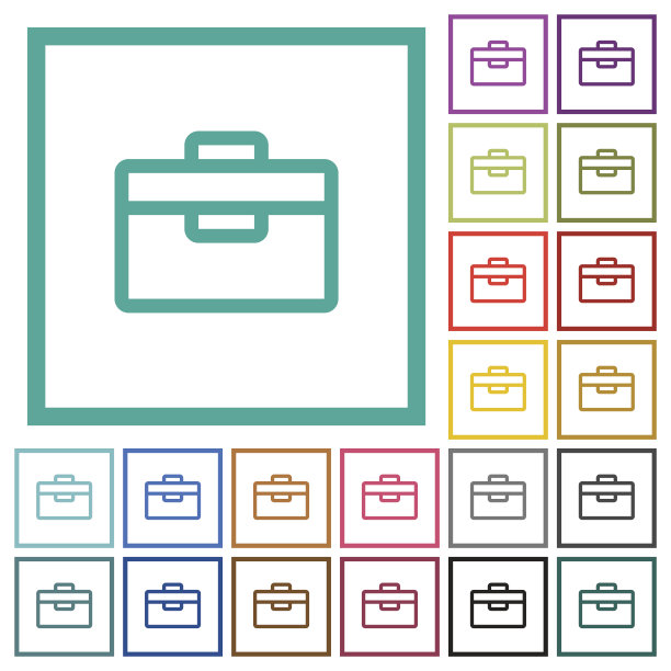 具有象限框架的工具箱平面颜色图标图片下载