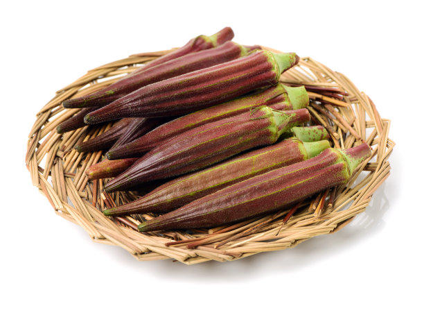 红色秋葵孤立在白色背景上素材图片