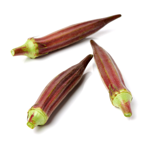 红色秋葵孤立在白色背景上素材图片