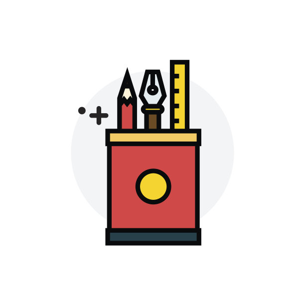 铅笔架概念孤立线矢量插图可编辑图标图片下载