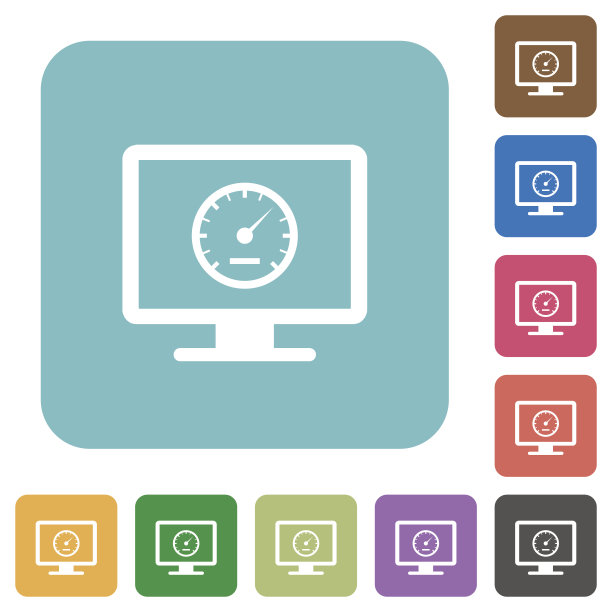 计算机基准圆角正方形平面图标图片下载