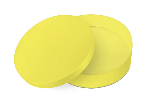 黄色圆硬纸盒，带盖图片下载