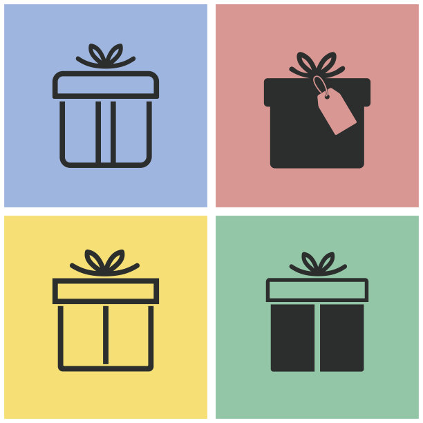 礼品盒-矢量图标。图片下载