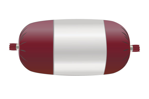 白色背景的红盒子里的香肠。矢量插图。为您的设计做好准备。模型图片下载