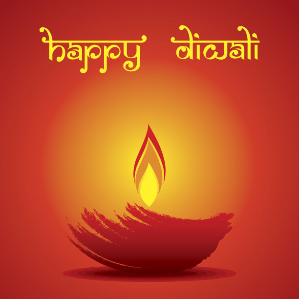 创意快乐排灯节问候设计图片下载