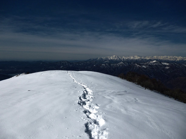 雪地上的脚印图片下载