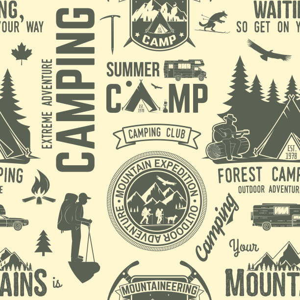 夏令营无缝模式或背景图片下载