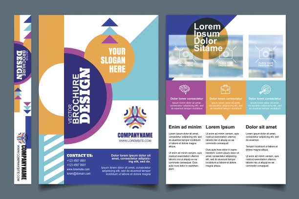 宣传册和封面，A4矢量布局。业务传单。传单，海报模板与几何图案。图片下载