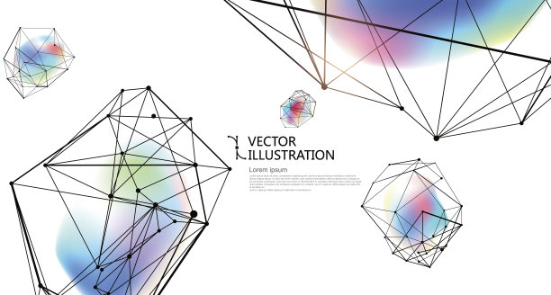 抽象不规则图形，网络连接。图片下载