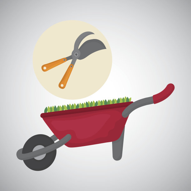 园艺设计。工作和工具概念图片下载