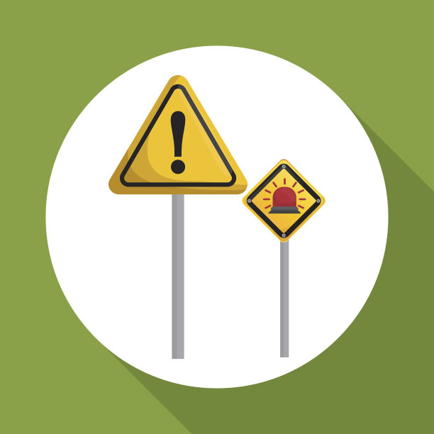 工业安全设计。道路标志和警示说明图片下载