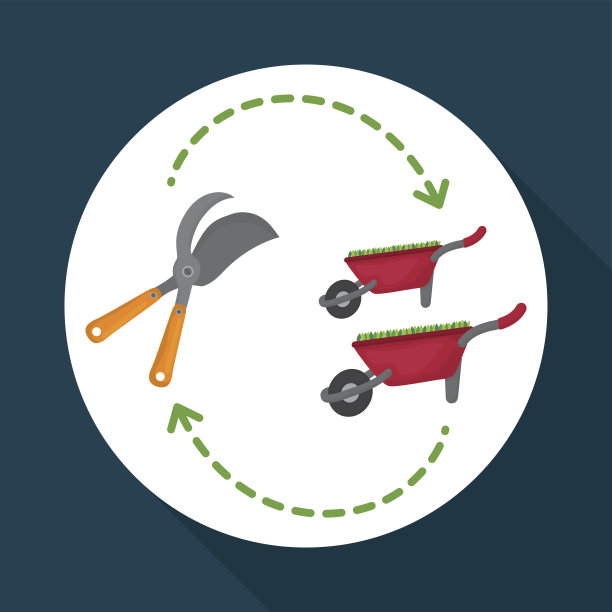 园艺设计。工作和工具概念图片下载