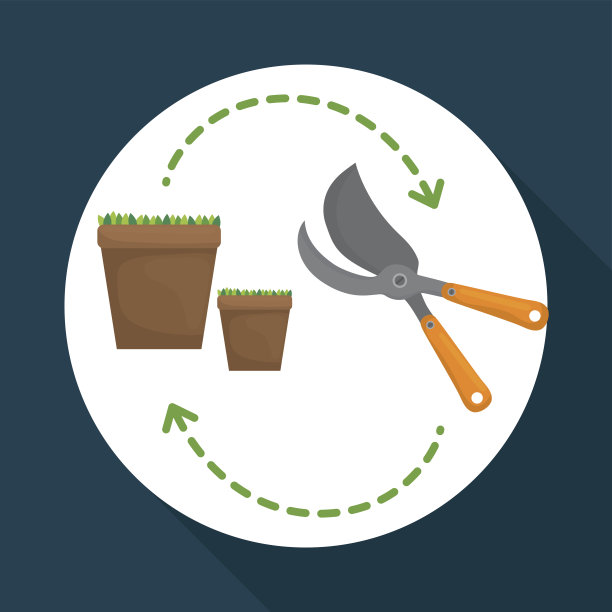 园艺设计。工作和工具概念图片下载