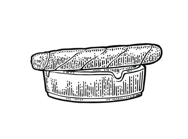 雪茄和烟灰缸。矢量复古版画黑色插图图片下载