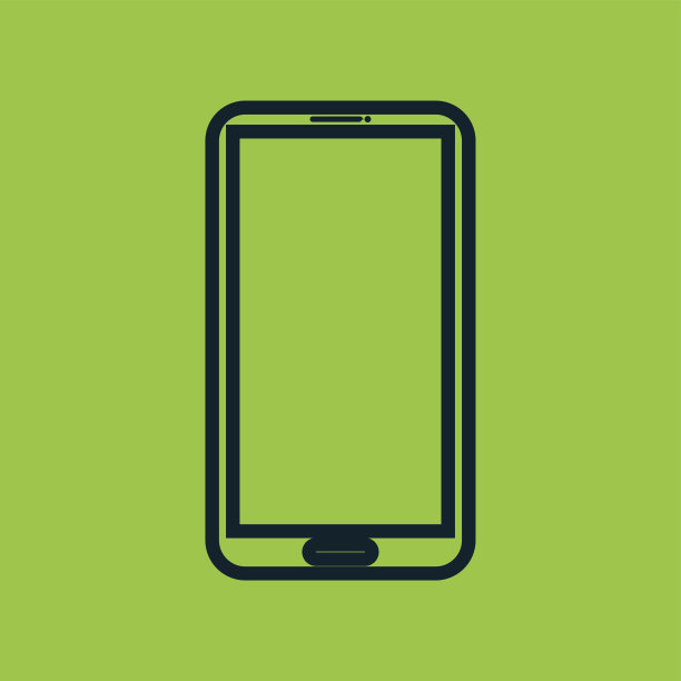 智能手机图标绿色霓虹社交网络图片下载