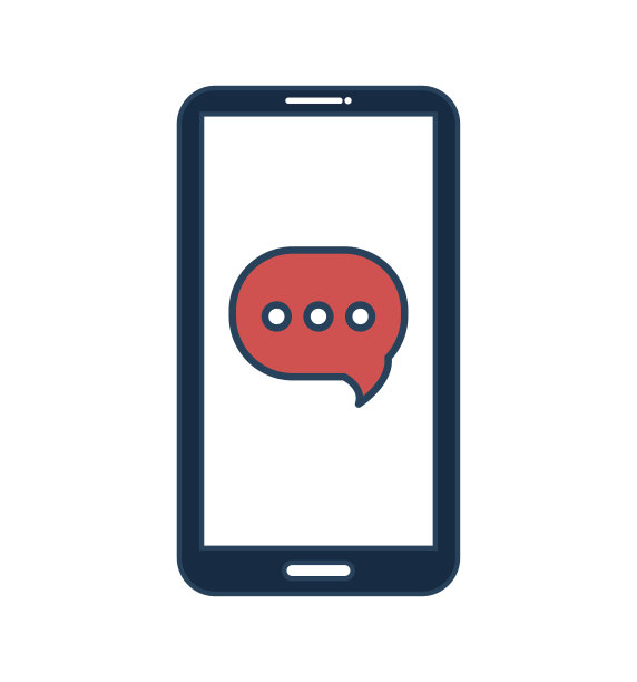 智能手机卡通黑泡泡语音社交网络图片下载